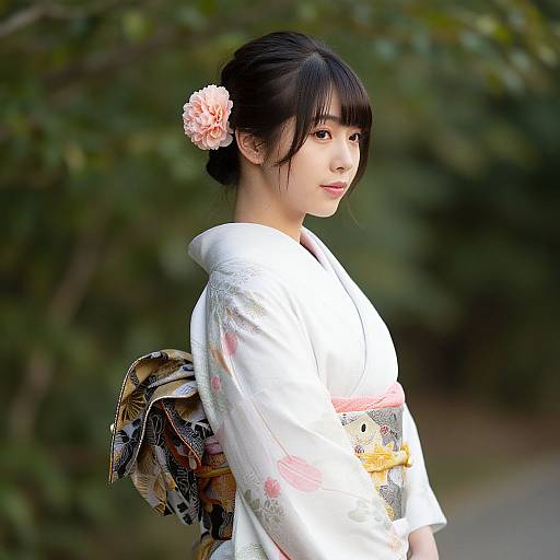 Elegant Woman in Tamayo Kimono