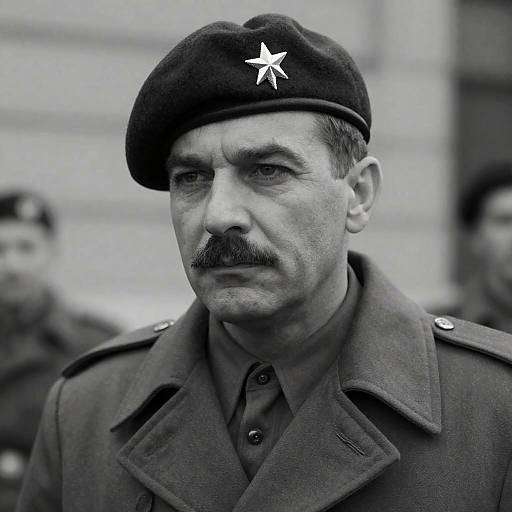 Serious Man in Military Attire Portrait