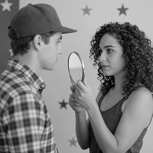 Monochrome Portrait of Couple Under Stars