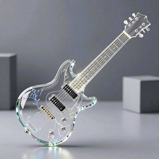 Transparent AI Glass Guitar with Lights
