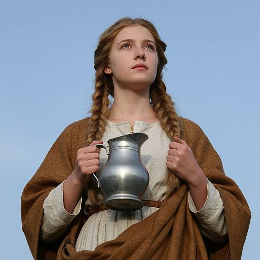 Biblical Young Woman Holding Pitcher