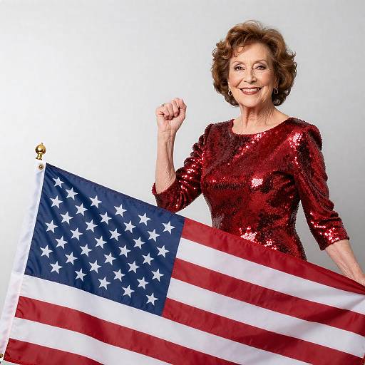 Elegant Older Woman with American Pride