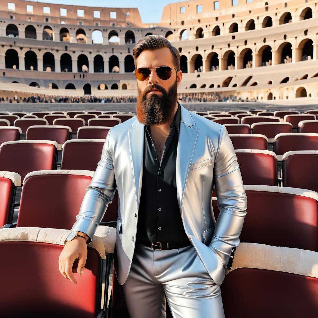 Tall Bearded Man at the Colosseum