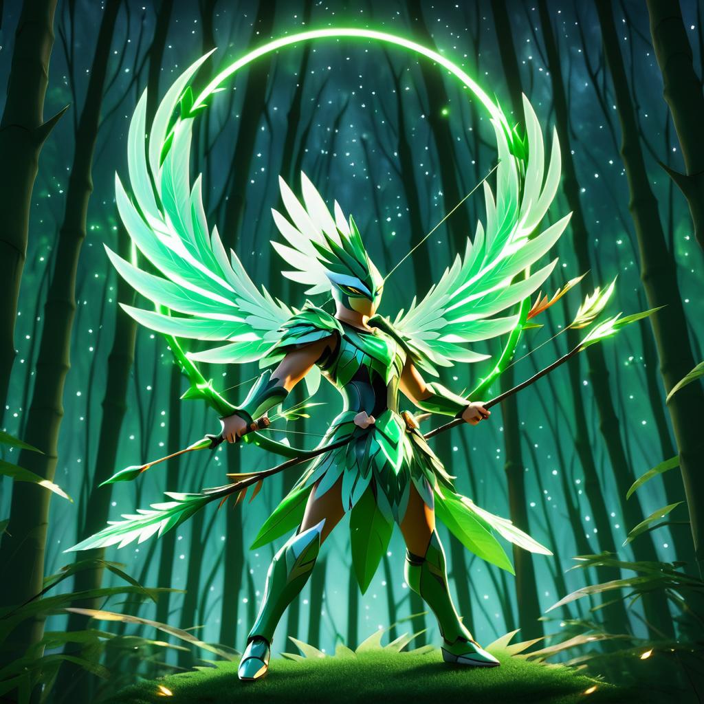 Decidueye in a Moonlit Forest