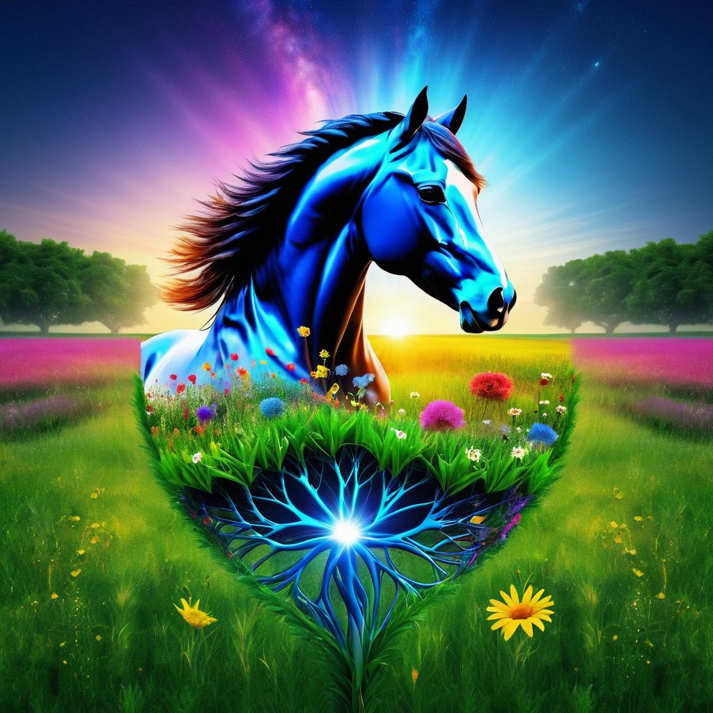 AI Network Horse with Eco-Friendly Themes