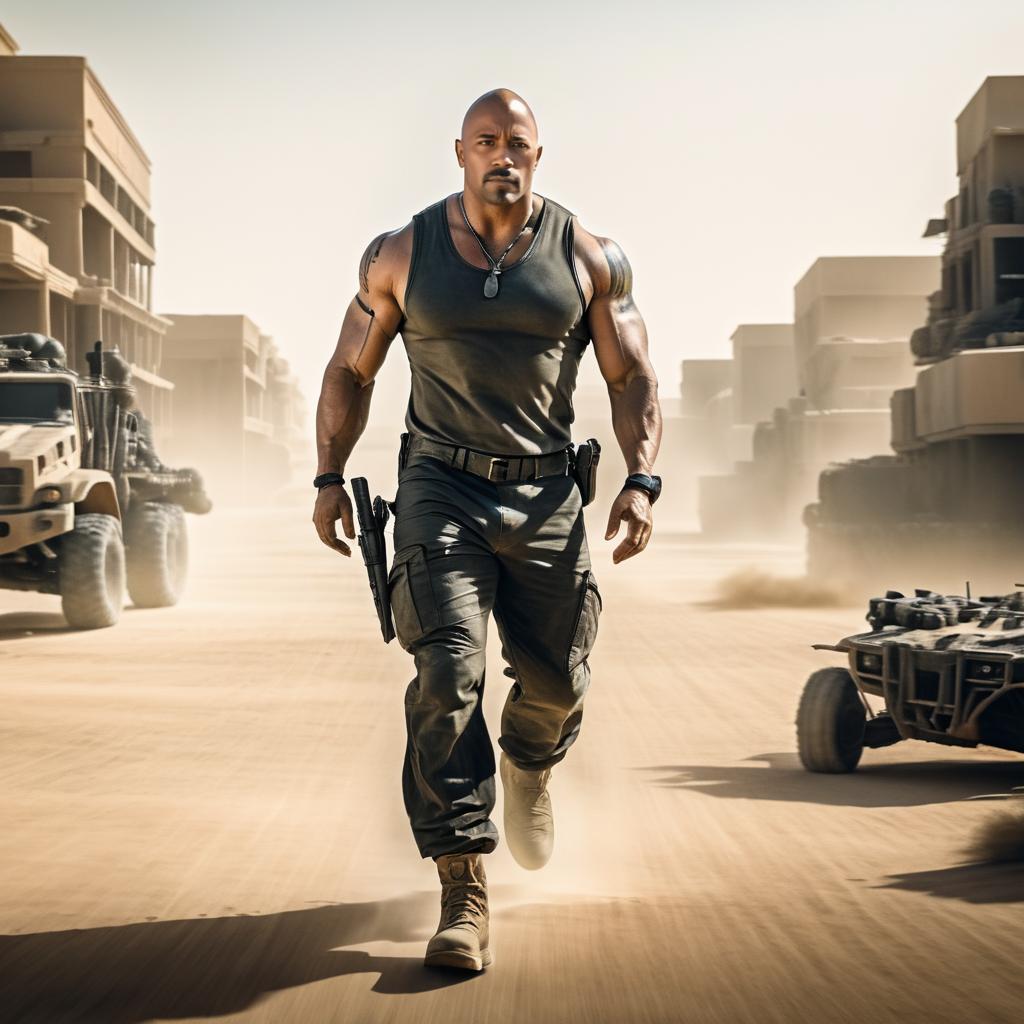 Dwayne Johnson in Mad Max Style Action