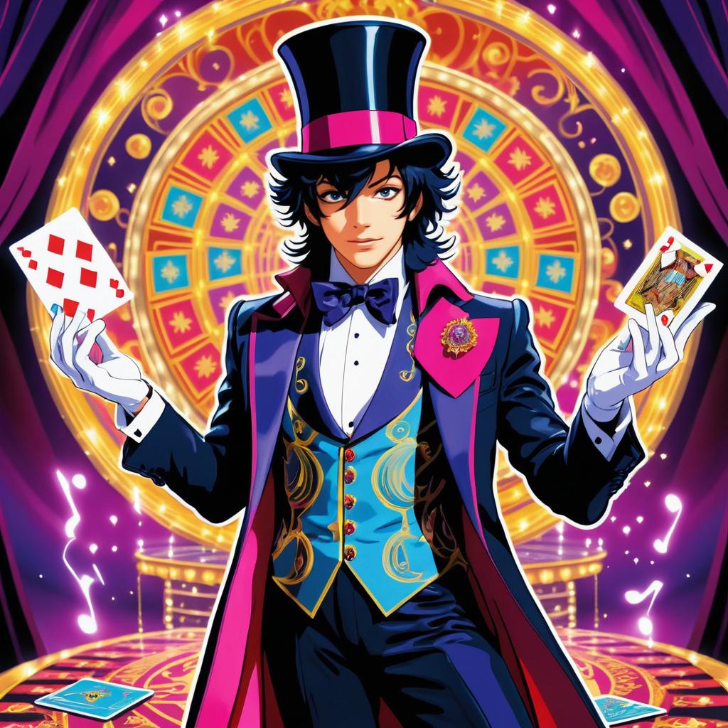 Flamboyant Magician on Grand Stage