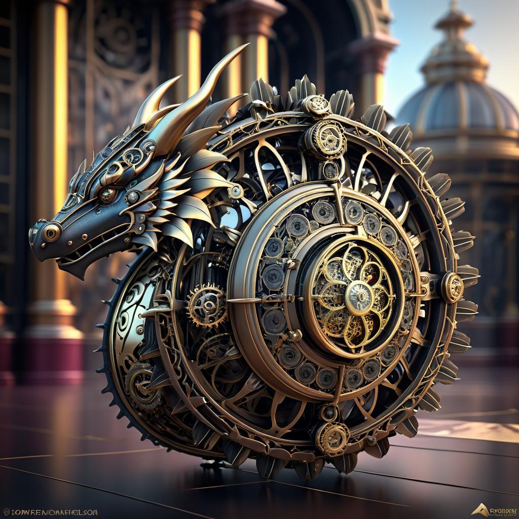 Epic Steampunk Dragon with Clockwork Heart