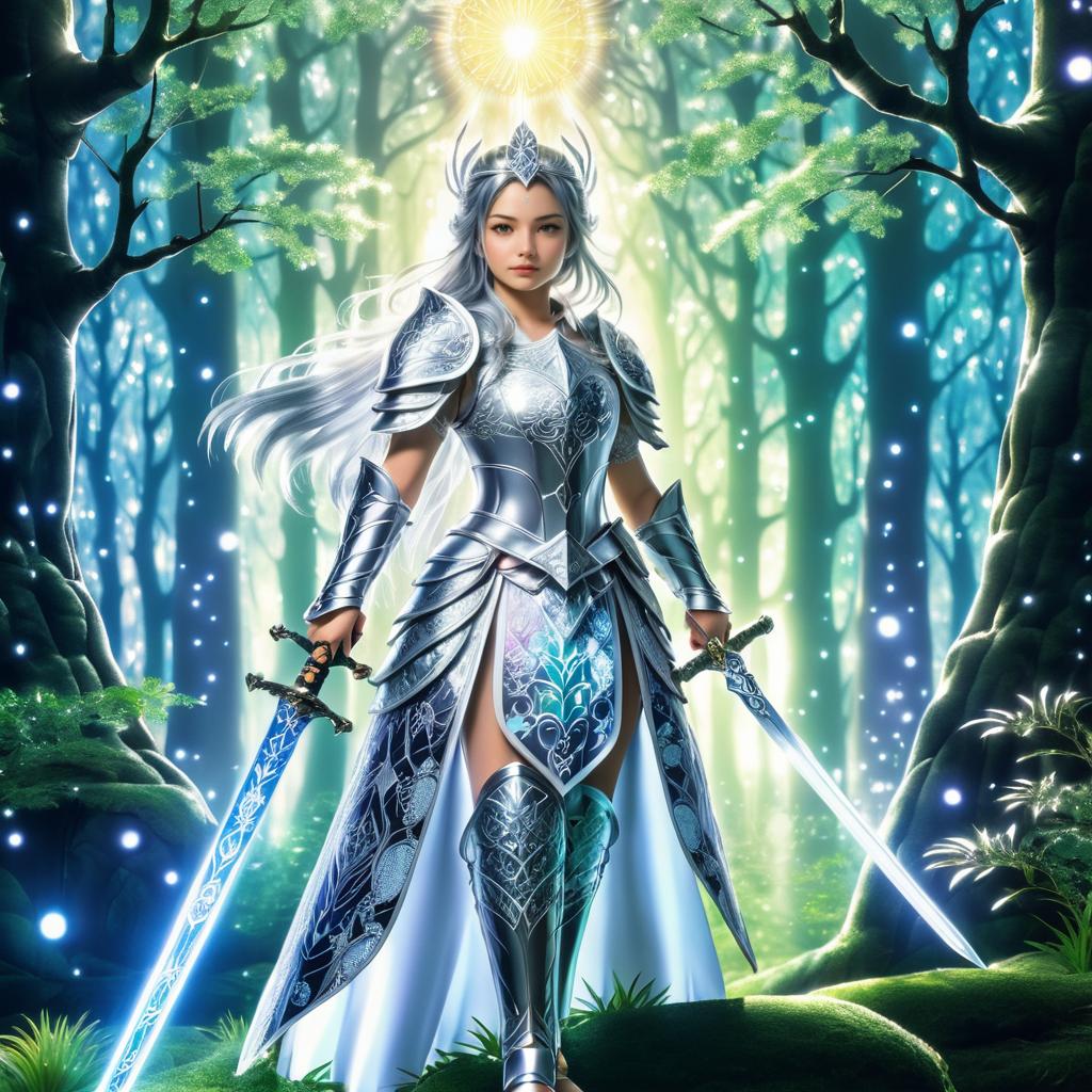 Warrior Princess in Mystical Forest