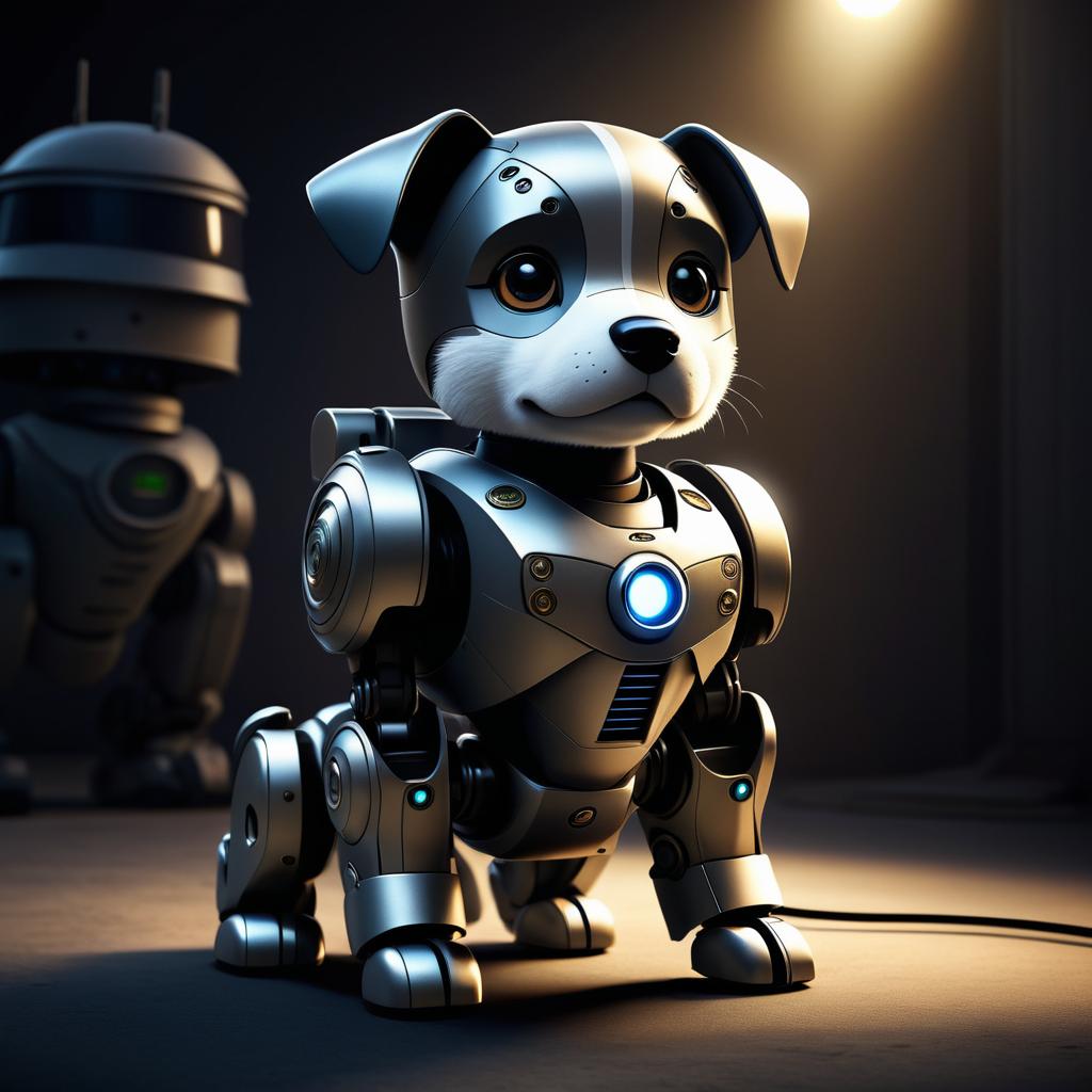 Anthropomorphic Robot Puppy in Military Guard