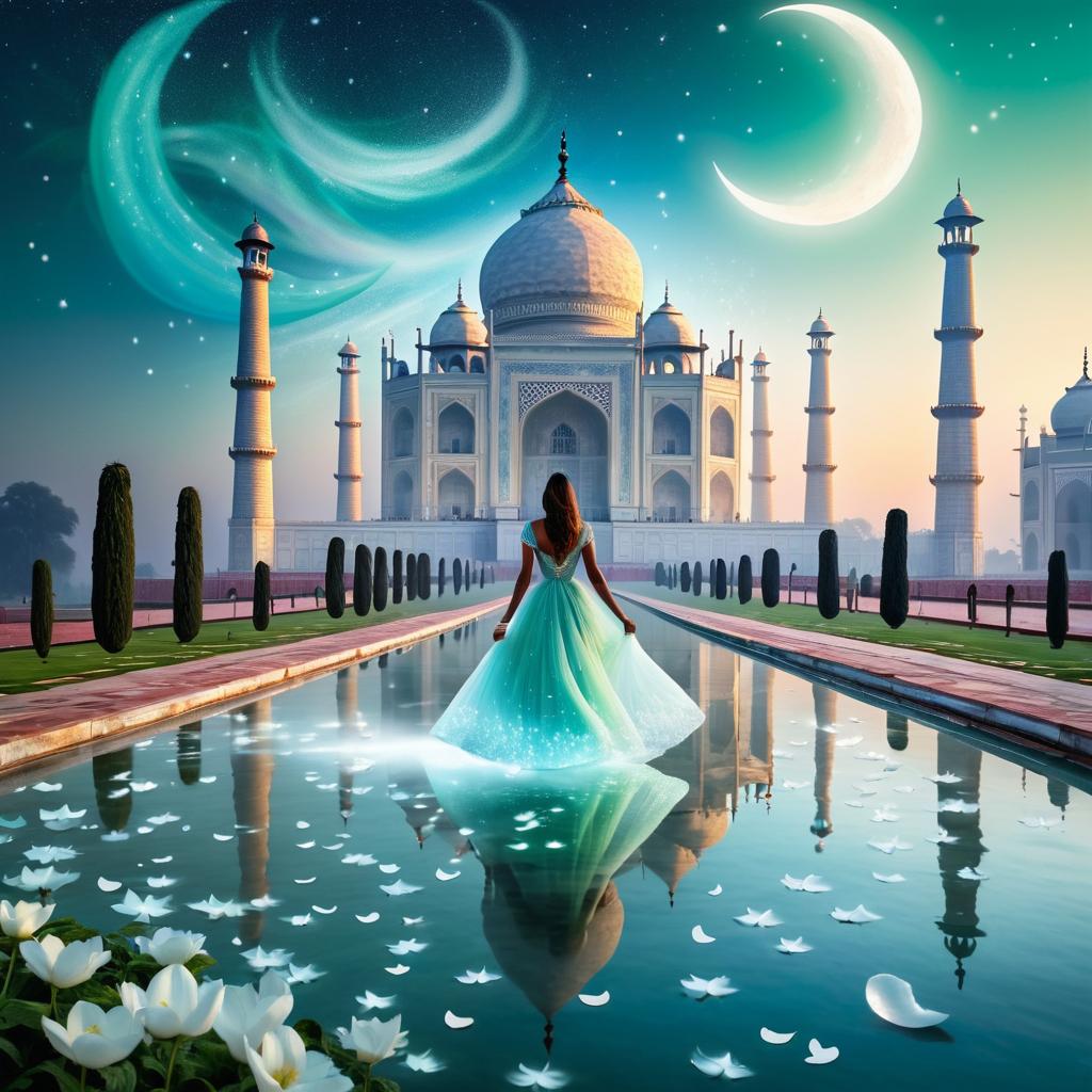 Enchanted Taj Mahal Under Moonlight