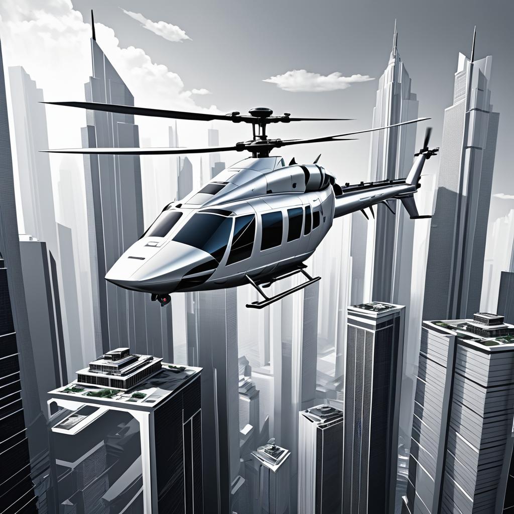 Skyline Adventure: Helicopter in Urban Sprawl