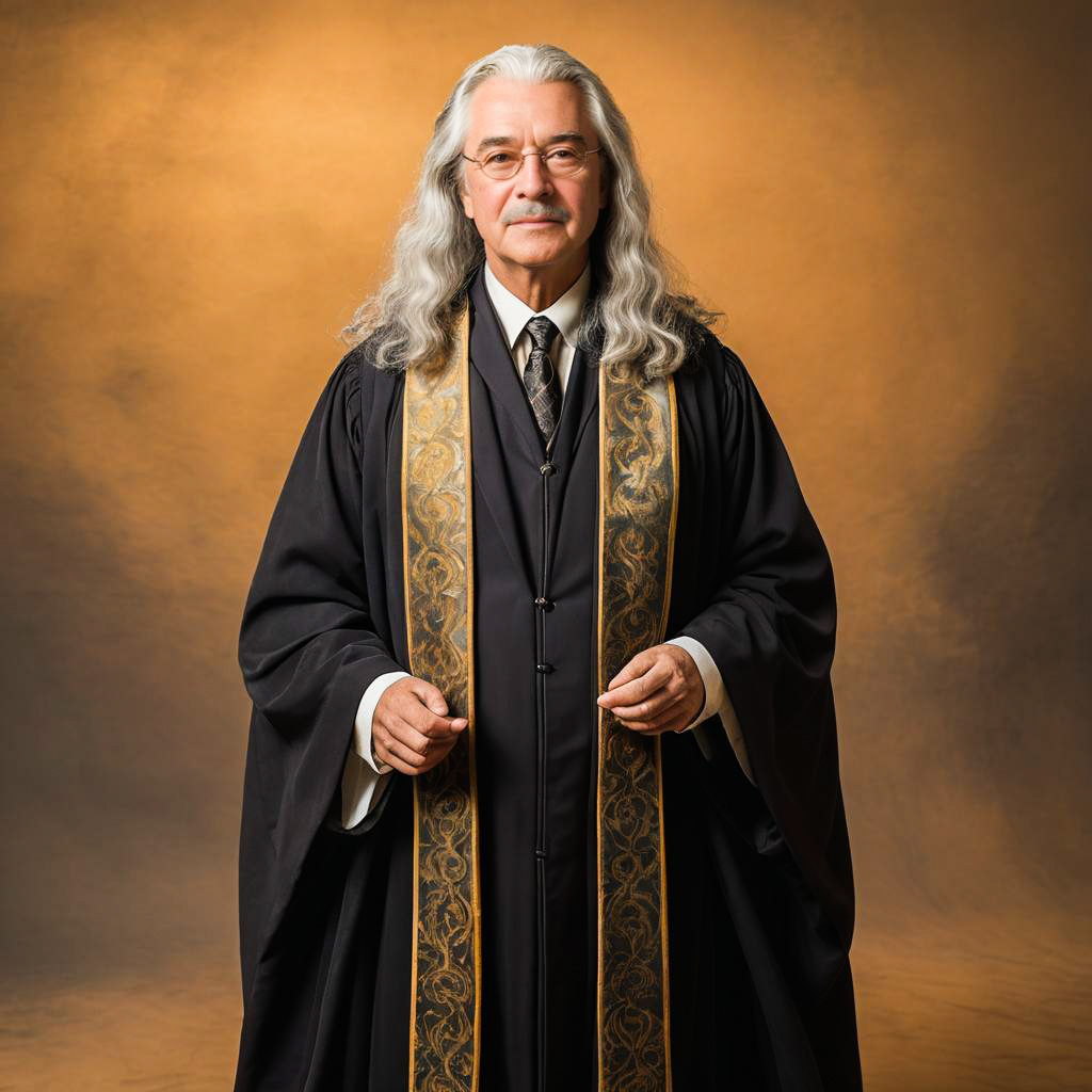 Amused Professor in Enchanting Robes