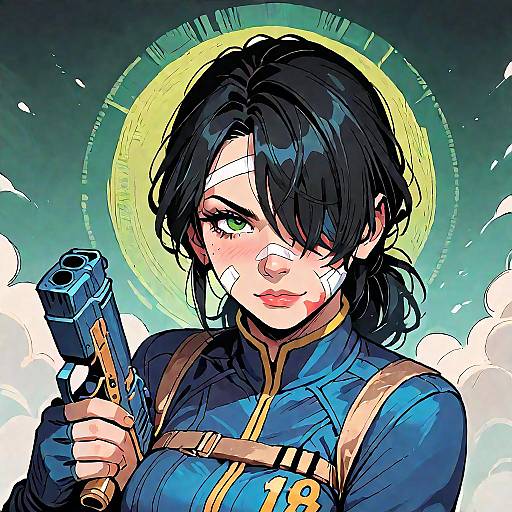 Apocalyptic Anime Girl in Vault Suit