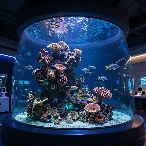 Futuristic Underwater Aquarium Dome