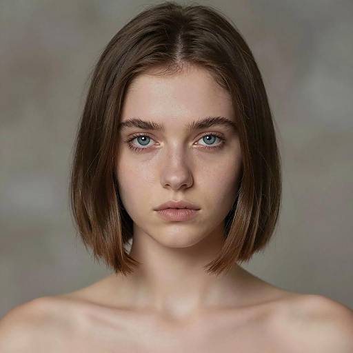 Intense Blue Eyes of a Young Woman