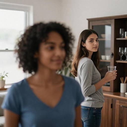 Candid Two-Women Living Room Portrait