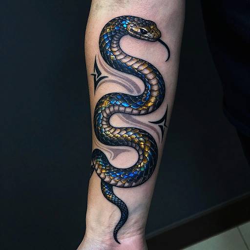 Mystical Serpent Forearm Tattoo