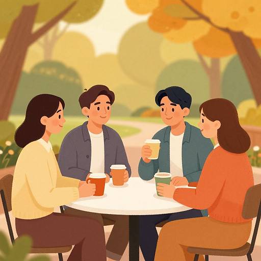 Autumn Coffee Chat Outdoors