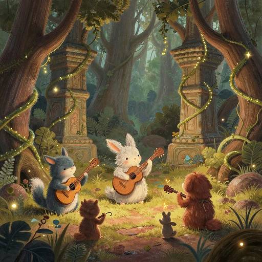 Whimsical Ancient Forest Ruins