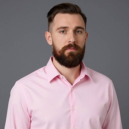 Bearded Man in Pink Shirt Costume