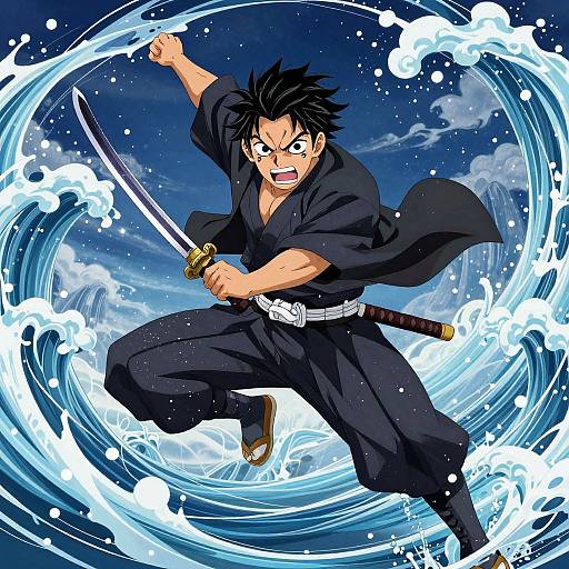 Water Wave Katana Warrior Attack