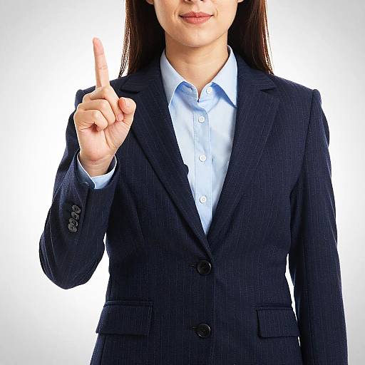 Professional Woman Pointing Upwards