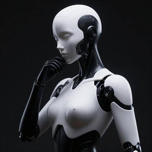 Futuristic Cybernetic Humanoid Robot
