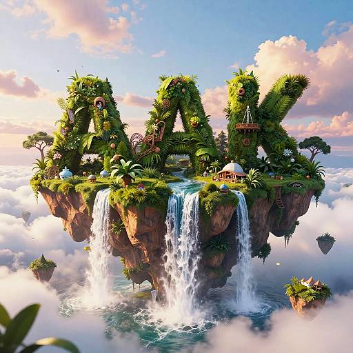 Surreal Floating Islands Dreamscape