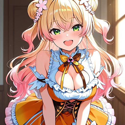 Illustration of Momosuzu nene (1st costume), hololive in the style of Redrabbit44