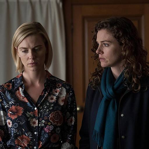 Two Women in a Dimly Lit Room