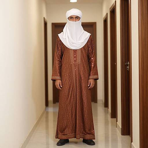 Man in Turban Wearing Moll Costume