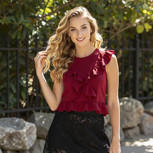 Outdoor Portrait of Smiling Blonde Woman