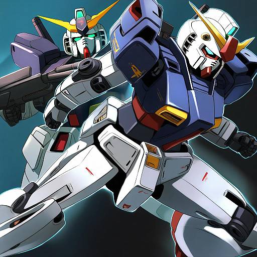 Illustration of Gundam mk ii, gundam in the style of Takase muh