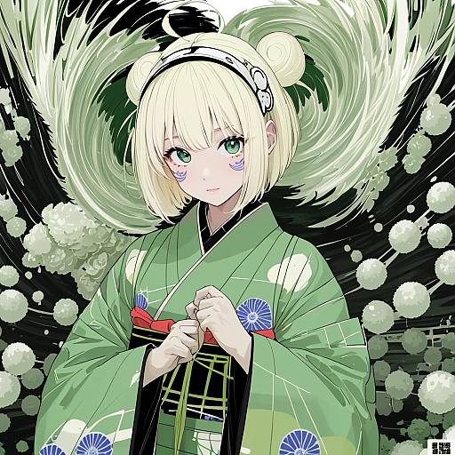 Illustration of Moriyama shiemi, ao no exorcist in the style of Dishwasher1910