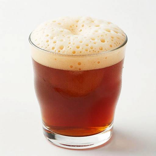 Dark Amber Beverage with Creamy Foam