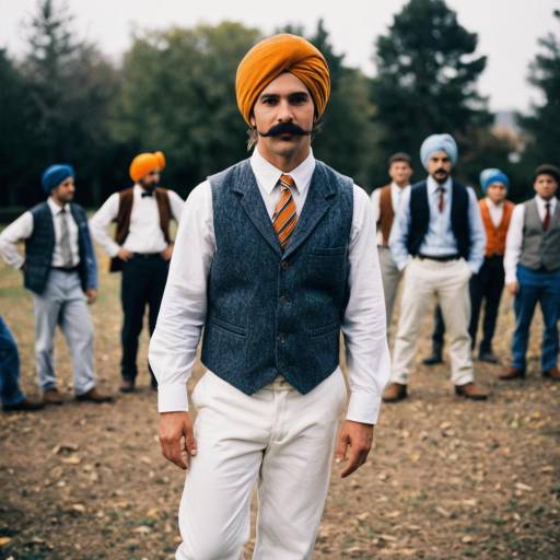 Group of Sikh Men in Traditional Turbans and Formal Wear