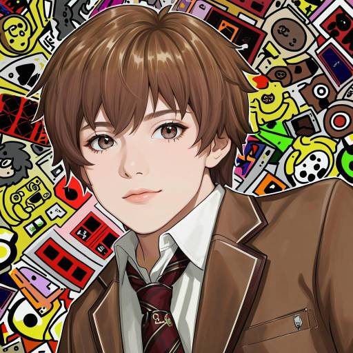 Illustration of Amada ken, persona in the style of Ergot