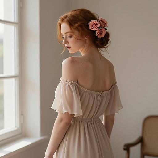 Elegant Portrait of a Redhead Woman