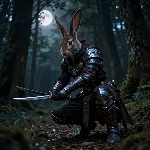 Shadowy Rabbitfolk Rogue in Forest