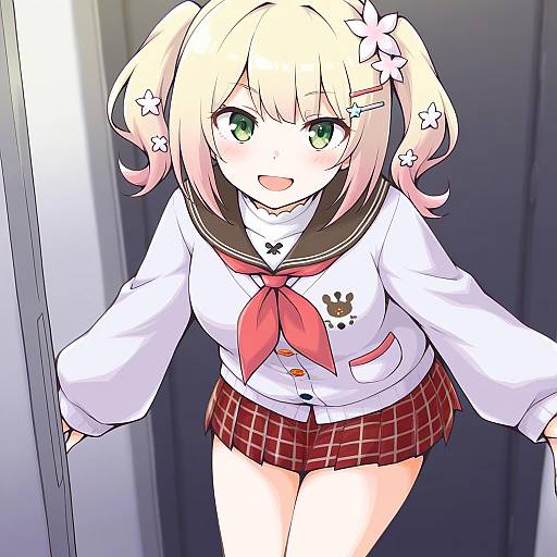 Illustration of Momosuzu nene (casual), hololive in the style of Akara kai