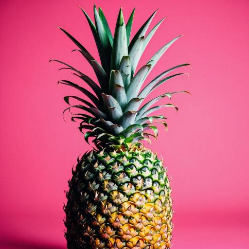 Vibrant Pineapple on Pink Background