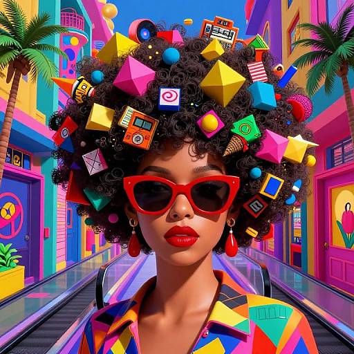 Surreal Afro Futuristic Biopunk Portrait