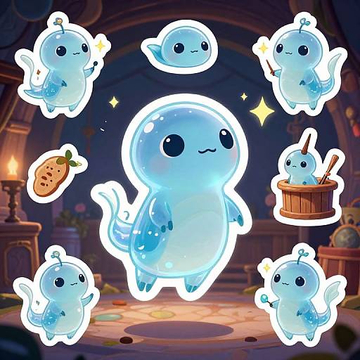 Adorable Pixar Water Sprite Stickers