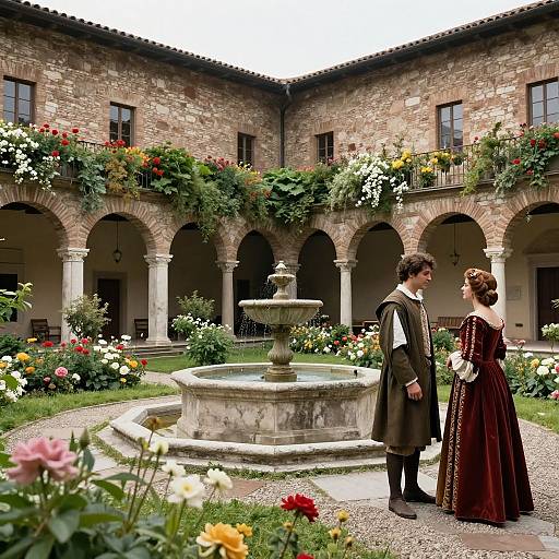 Renaissance Mantua Courtyard Scene