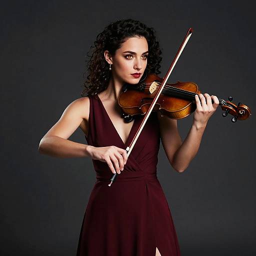 Hyperrealistic Female Violinist Performance