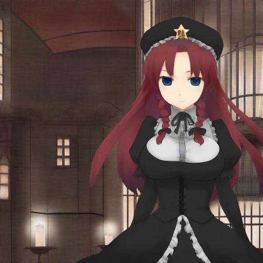 Anime Girl in Gothic Lolita Dress