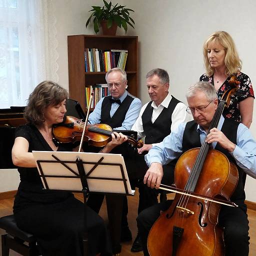 Piano Quartet Performance in Natural Light