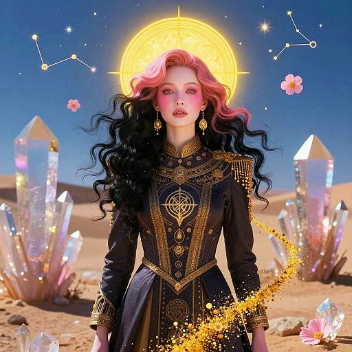 Surreal Portrait of Cecila in Desert Oasis