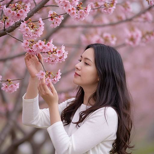 Woman with Cherry Blossoms